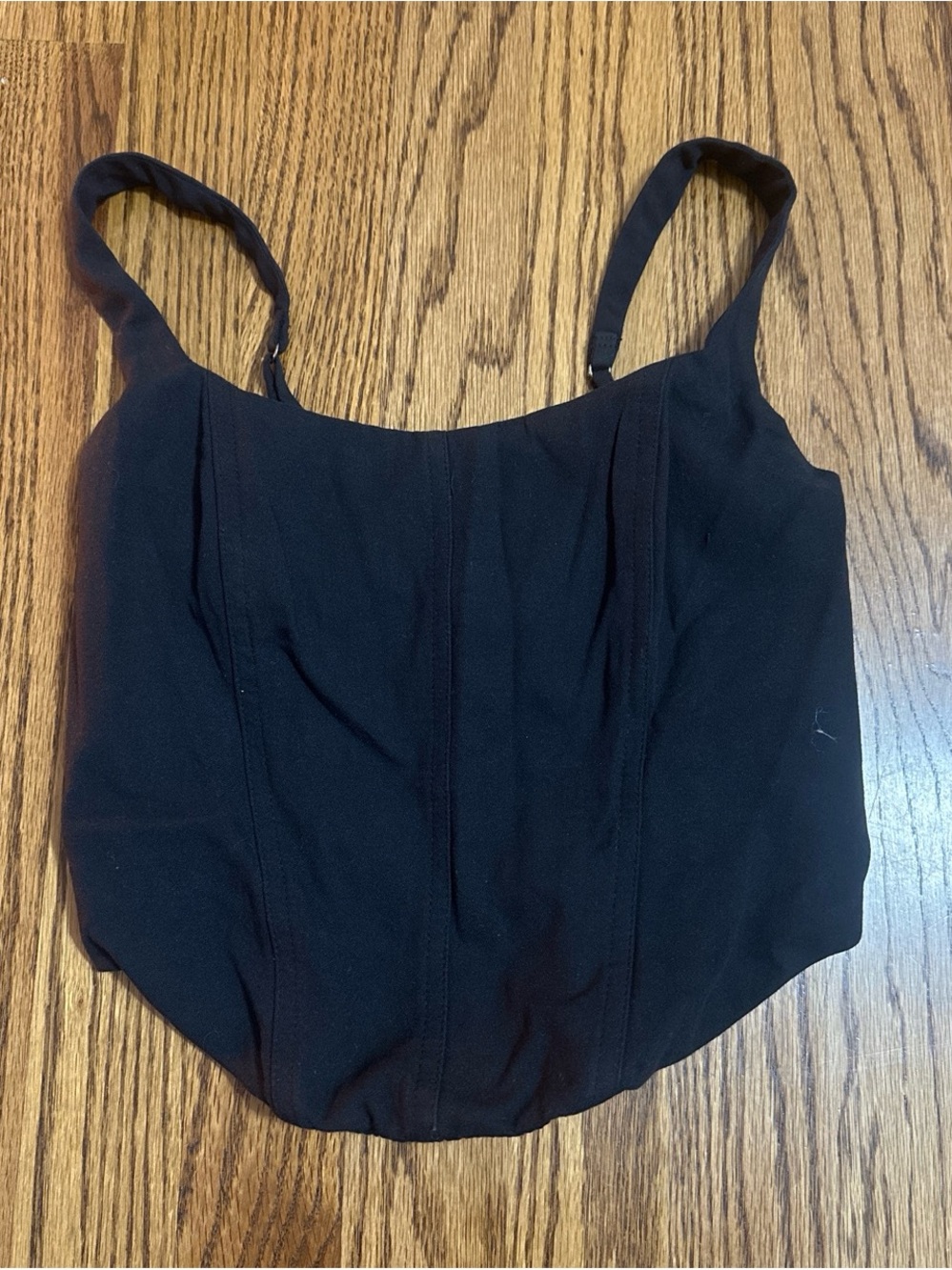 Black Women's Square Neck Corset Top